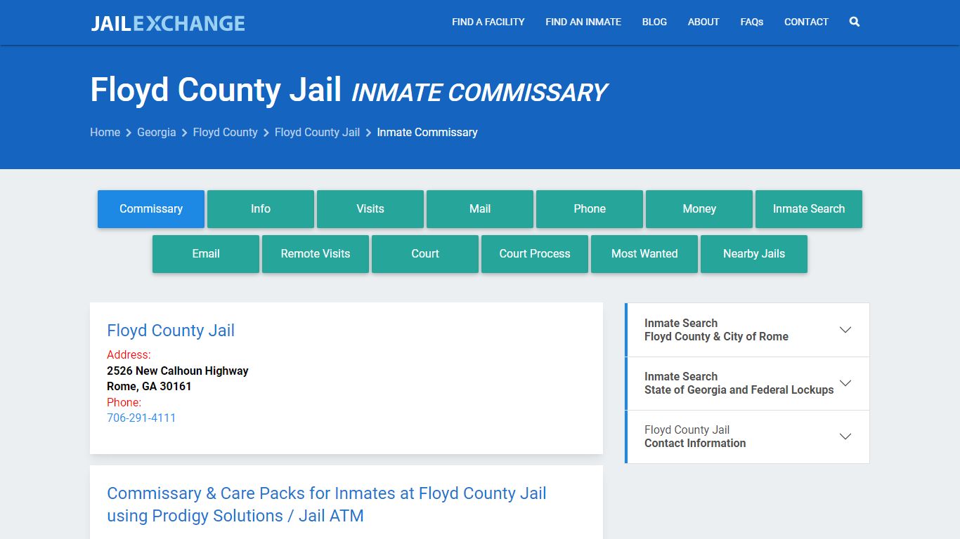 Floyd County Jail Inmate Commissary - Jail Exchange